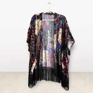 Bohemian wrap cardigan with fringe by Talula, rarely worn size S